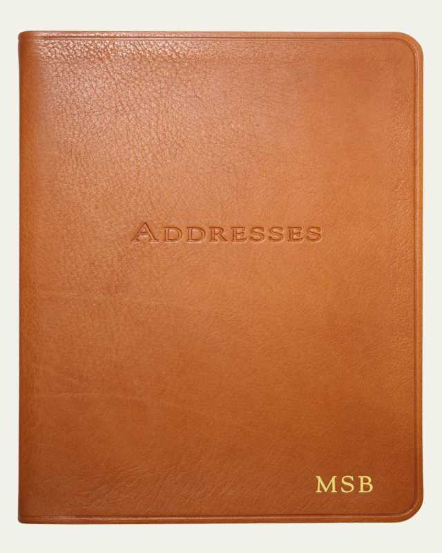 7" Desk Address Leather Bound Book